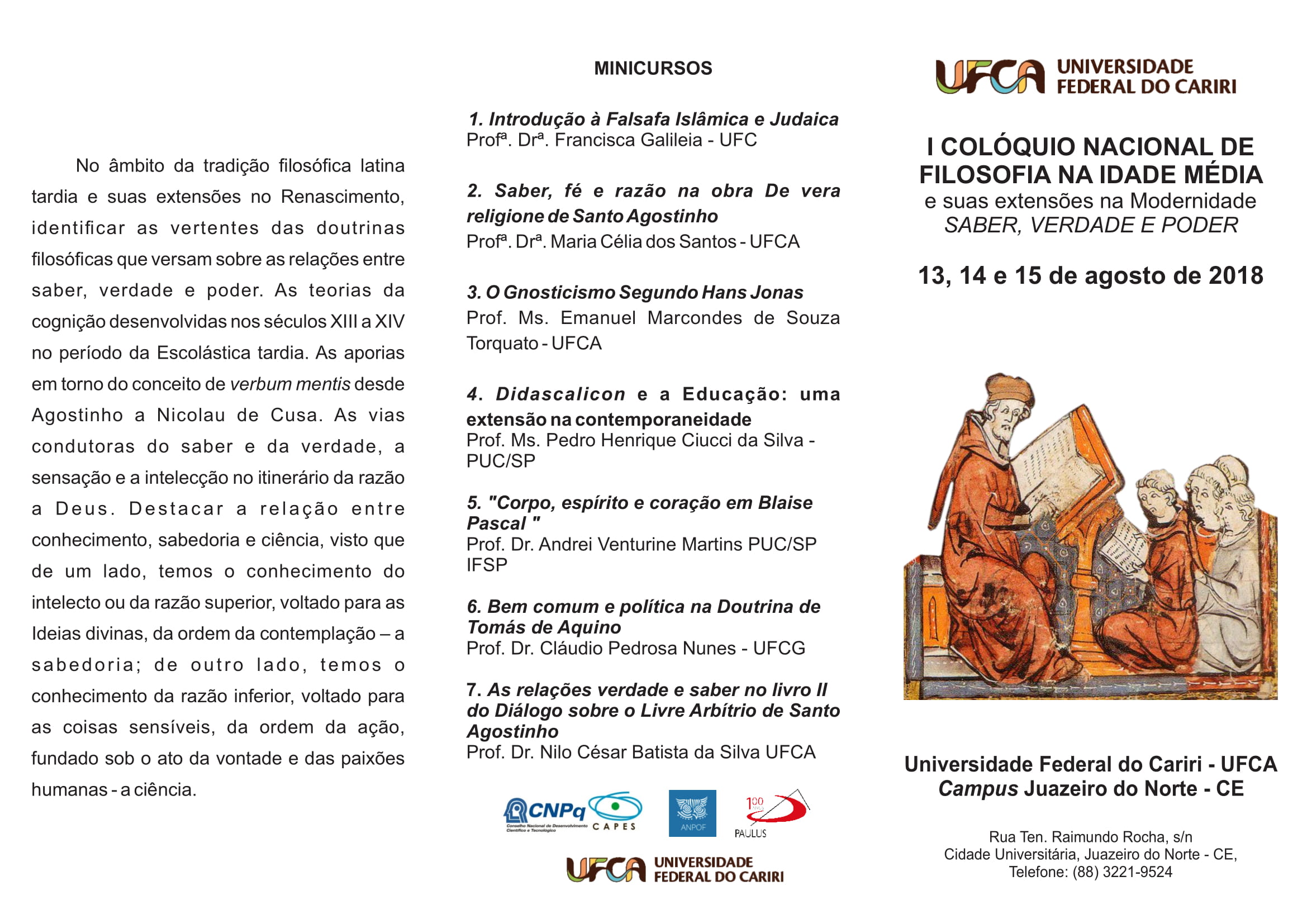 Folder 1º Colóquio Nacional de Filosofia - UFCA-1